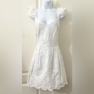 Steve Madden “Sierra” White Eyelet Mini Dress